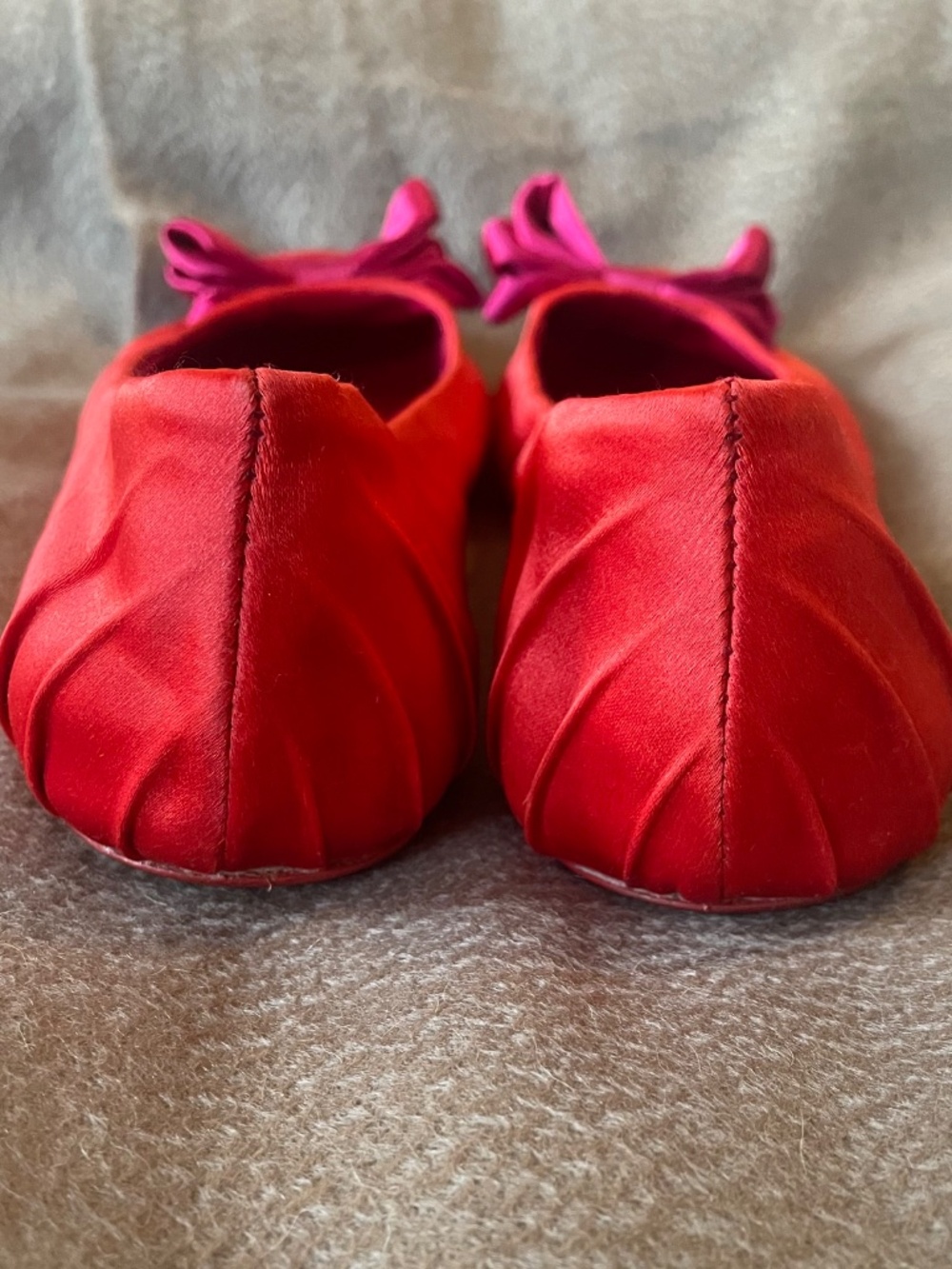 Kate Spade red satin ballet flats - Picture 6 of 8